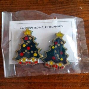 Vintage Christmas tree earrings